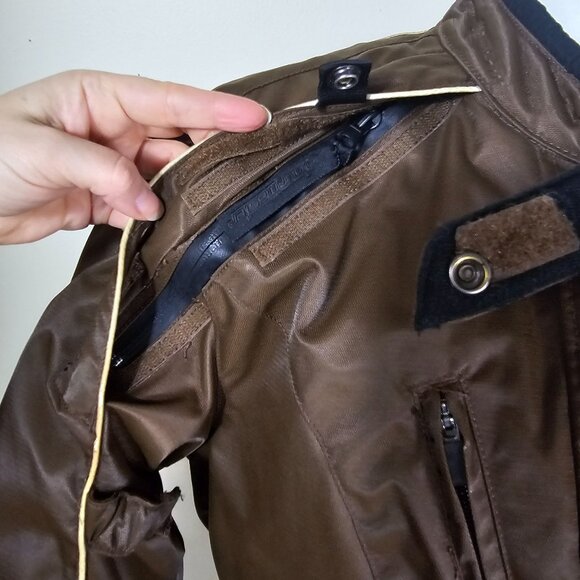 Tourmaster Trinity Series 2 Womens Motorcycle Jacket M Brown Zipout Liner Biker - Picture 11 of 16